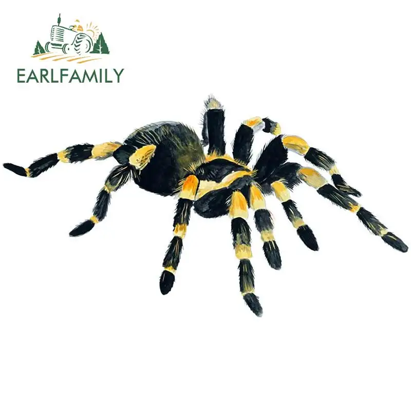 EARLFAMILY 13cm x 7.2cm Orange Knee Tarantula Spider Arachnid Vinyl Decal Auto Car Truck ATV RV Boat Car Stickers Graphics