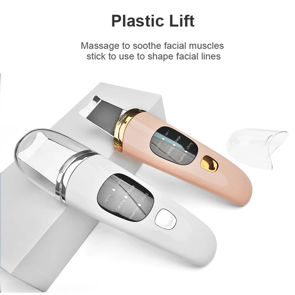 New Product Ultrasonic Scrubber Skin Spatula Face Gentle Scraper Peel Comedones Extractor Pore Cleanser Facial Lifting Tool