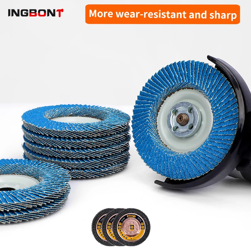 

INGBONT 100mm Professional Flap Discs 4.5 Inch Sanding Discs 80 Grit Grinding Wheels Blades For Angle Grinder