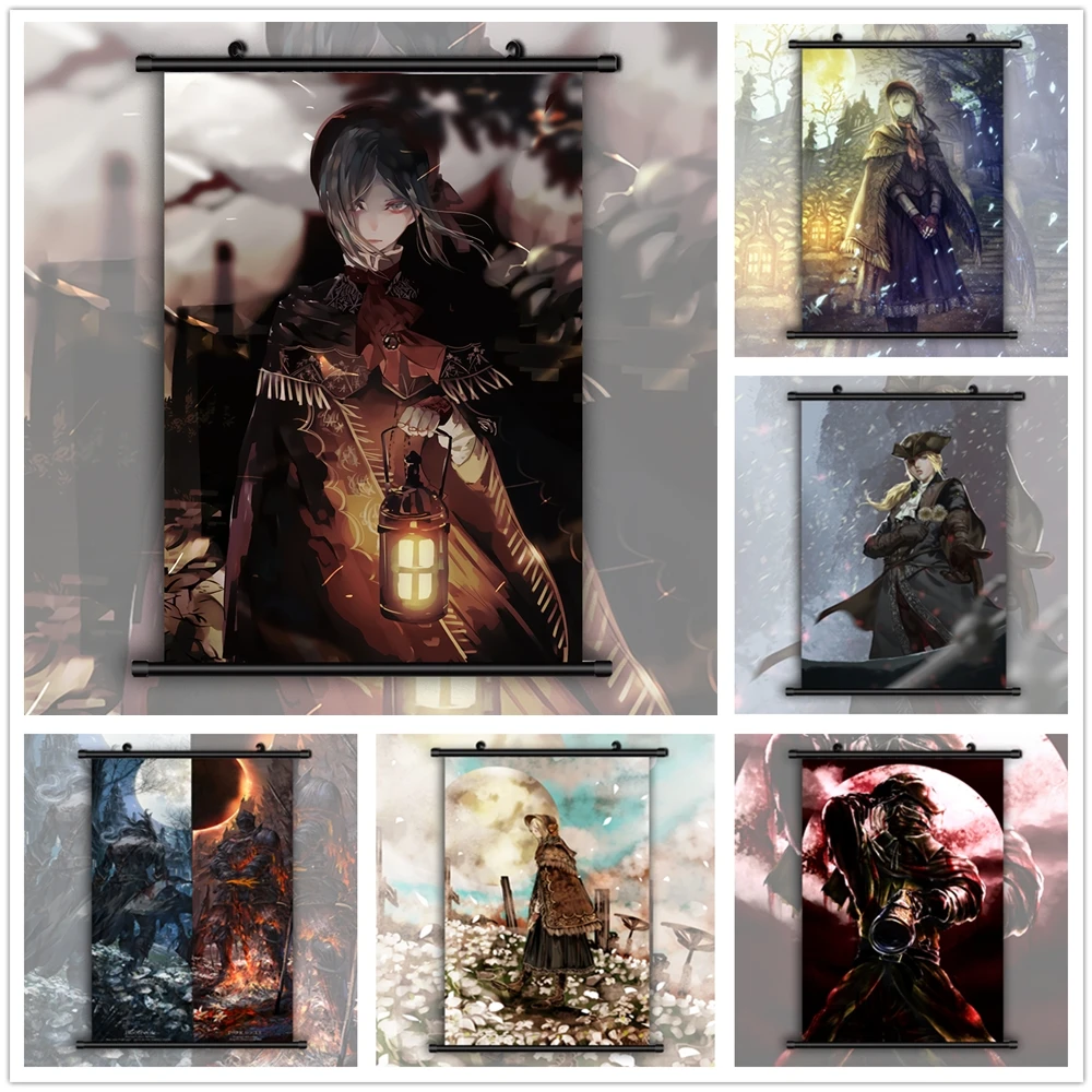 WTQ Bloodborne Plain Doll Lady Maria Hunter Canvas Painting Anime Posters Wall Decor Wall Art Picture Decor for Living Room Deco