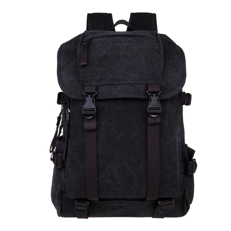 

Casual canvas ladies backpack retro fashion college style computer school bag set buckle stitching backpack mini bag