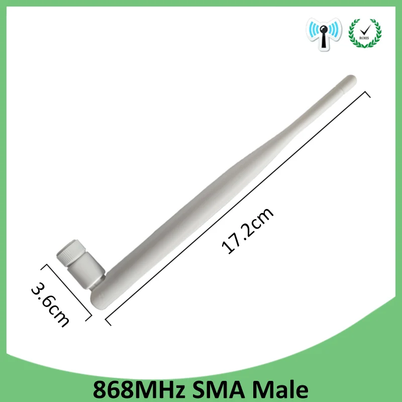 GRANDWISDOM 1-2pcs 868mhz antenna 5dbi sma male 915mhz lora antene module lorawan ipex 1 SMA female pigtail Extension Cable