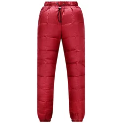 New Hot Sale Women Outdoor Warm Elasticity Down Pants Winter Windproof Waterproof Ski Pants Camping Hiking Trekking Trousers