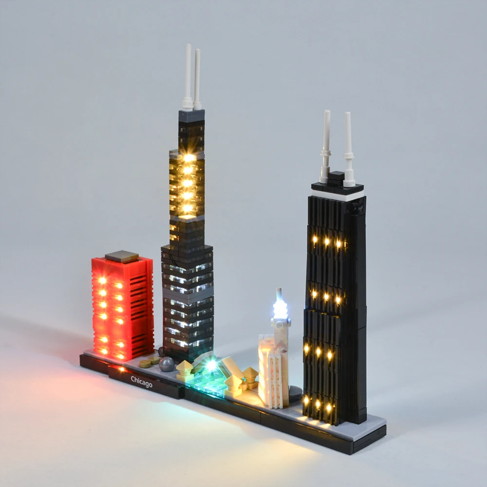 EASYLITE LED Light Kit For 21033 Chicago Skyline Model Architecture Toys Blocks Set Not Contain Blocks Set