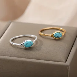 Bohemian Water Drop Moonstone Rings For Women Vintage Opal Boho Finger Ring Wedding Party Accessorise Jewelry Bijoux Femme