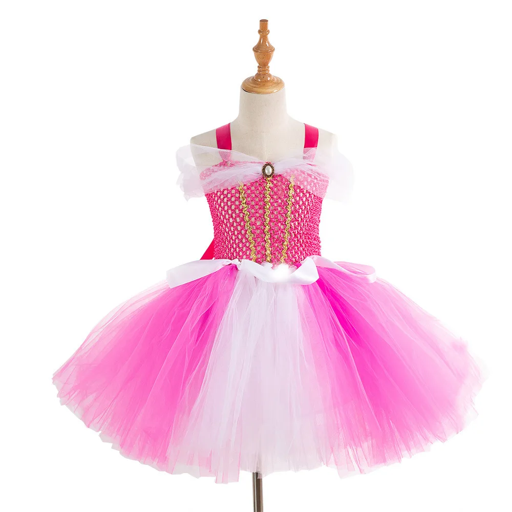 

Pink Toddler Girls Dresses Halloween New Cartoon Girl Dress Handmade Tutu Dresses Children Dance Performance Party Clothes