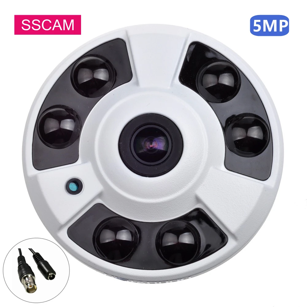 High Resolution 5.0 Megapixel AHD Security CCTV Camera Indoor Wide Angle Fish Eye Infrared Video Surveillance Dome Camera 20M IR