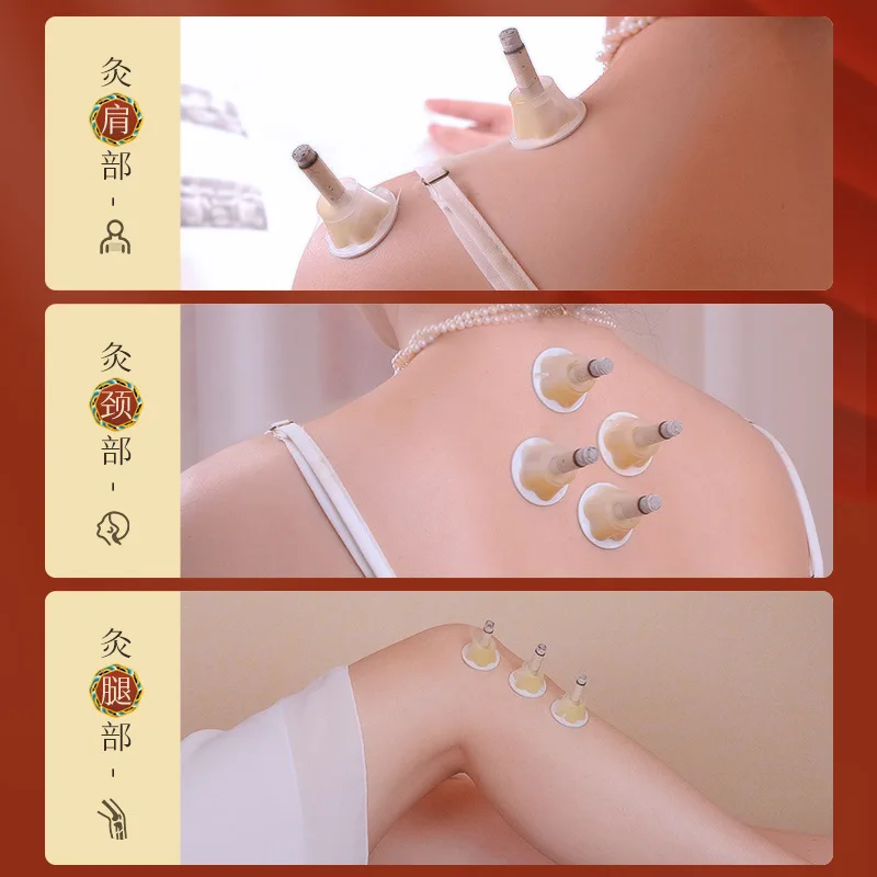 SHARE HO 50pcs Mini Moxa Stick Chinese Moxibustion Tube Paste Self-stick Roll Burner Heating Therapy For Women Gynaecopathia