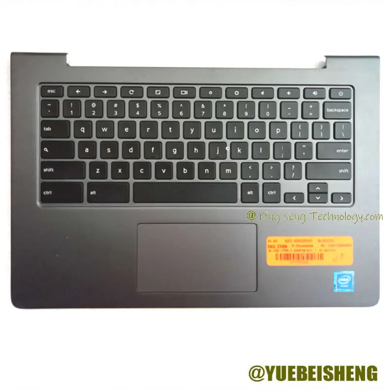 

YUEBEISHENG 95%New/Org For Dell Chromebook 13 7310 P66G Palmrest US keyboard upper cover Touchpad 03FDT7