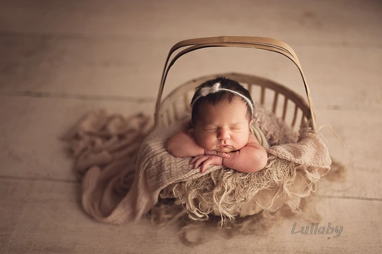 Newborn Photography Props Baby Photo Baskets Creative Posing Container Infant Photo Shoot Accessories Retro Basket For Studio