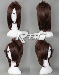 Anime Hange Zoe Hanji Cosplay Wigs Brown Short Clip Ponytail Heat Resistant Synthetic Hair Cosplay Wig + Wig Cap