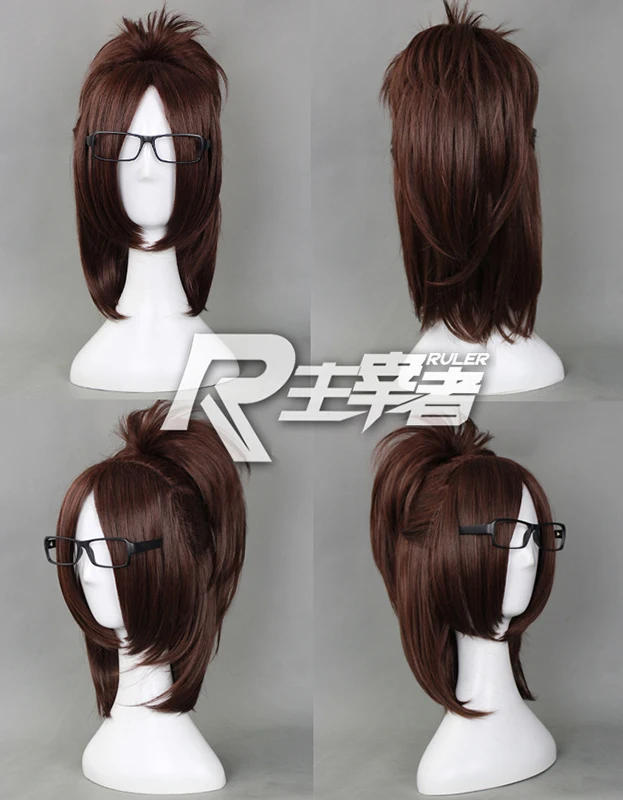 Anime Hange Zoe Hanji peruka do cosplay brązowy krótki klip kucyk żaroodporne włosy syntetyczne peruka do cosplay + czapka z peruką