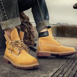 Fashion Men Boots Vintage Split Leather Ankle Boots Warm Lace-Up Militares Desert Martines Boots Winter Boots