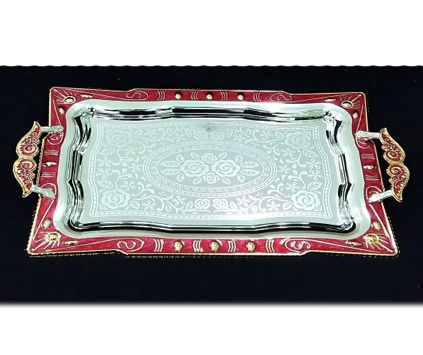 

DOLBOVI tray Luxury Cabochons Auriferous Red medium 40X26 cm tray поднос plateau de service