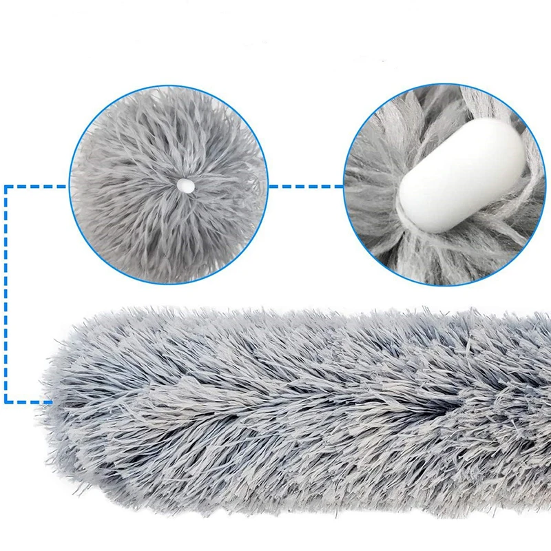 Plumeau télescopique en Microfibre, 2.5m, tête pliable, brosse à plumes extensible en acier inoxydable, outils de nettoyage ménager