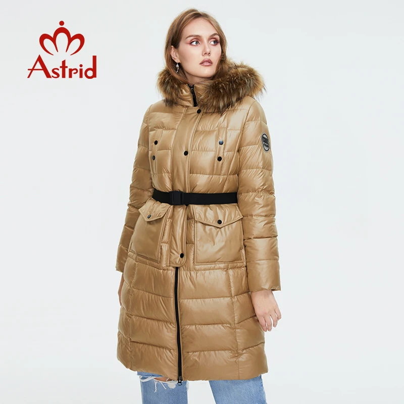 

Astrid 2022 New Winter Women's coat women parka long warm fashion black Jacket with fox fur hood pocket female clothing ZR-7266