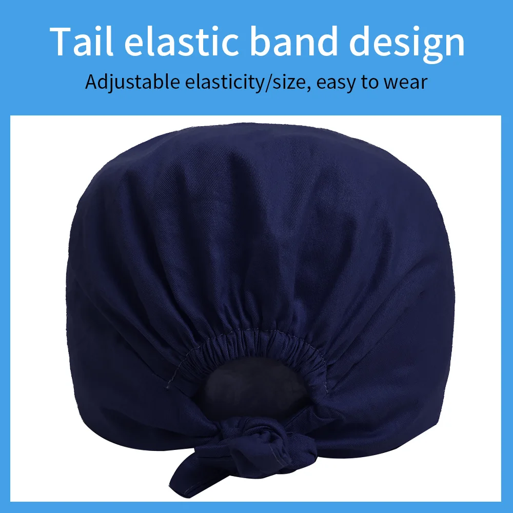 Unisex Health Workers Scrubs Caps Beauty Salon Work Frosted Cap Pet Grooming Agency Work Scrub Caps Lab Tieback Scrubs Hats