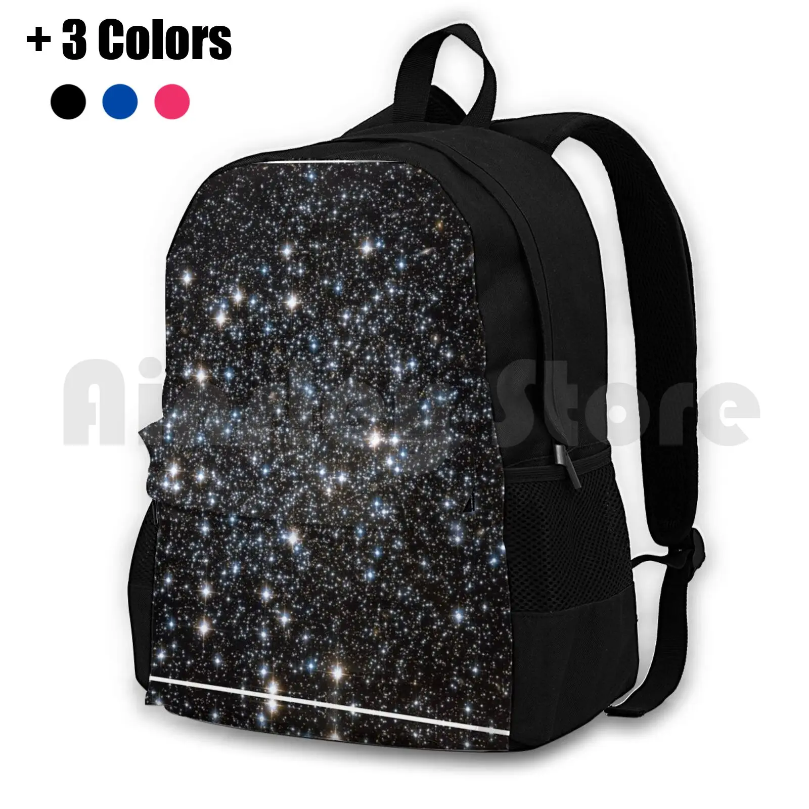 Glitter Galaxy Outdoor Hiking Backpack Riding Climbing Sports Bag Case Space Exploration Black Star Stars Nebula Galaxy Star