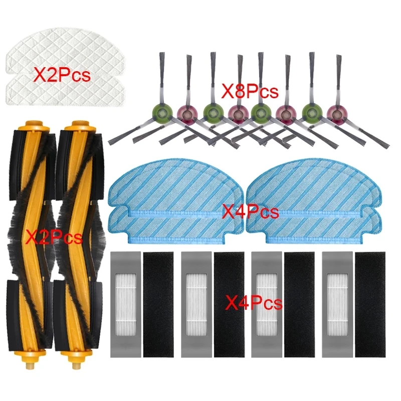 فرش جانبية مجموعات فلتر Hepa ل Ecovacs T9 ماكس/زائد Deebot مكنسة كهربائية الأسطوانة فرشاة الرئيسية ممسحة القماش خرقة أجزاء الملحقات