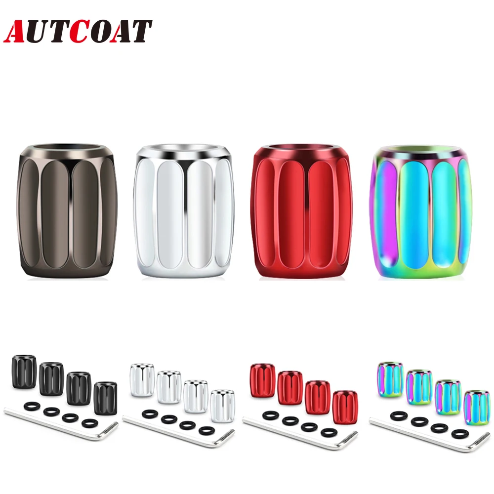 

AUTCOAT 1Set Newest Anti-theft Tire Valve Dust Caps Dustproof Tire Cap Valve Stem Caps for Cars Autos