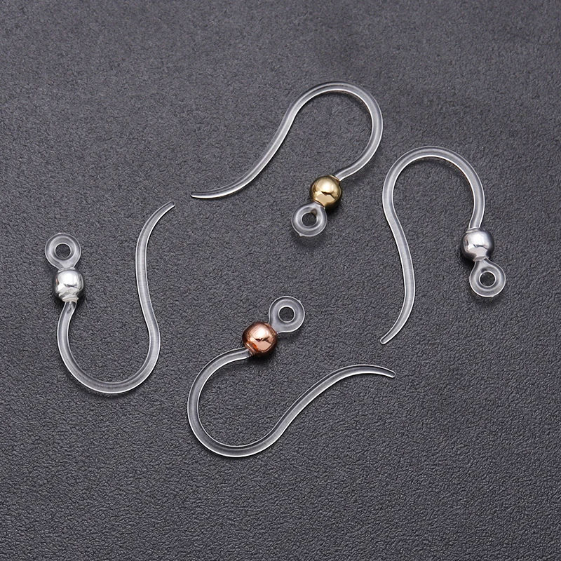 10-20pcs/Lot 14x18mm Transparent Resin Ear Hook For Jewelry Making Earrings Earring Hook Base Setting DIY Accessories Wholesale