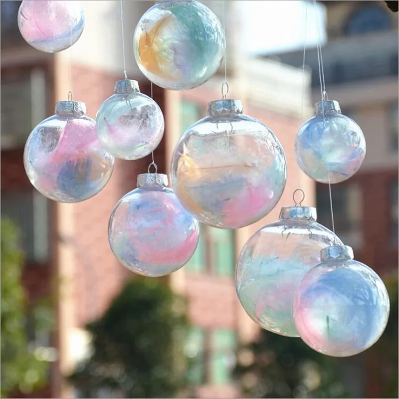 

20pcs/pack Mixed Packing Transparent Glass Globe Diameter=15cm 12cm 10cm 8cm 6cmChristmas Decoration Hanging Glass Ball Wedding