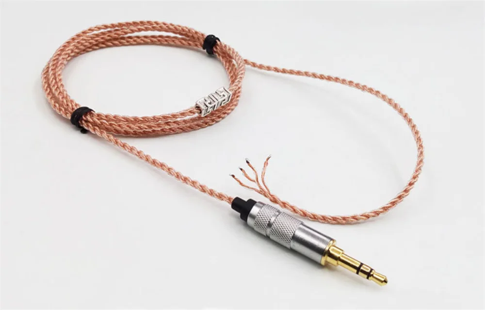 DIY 이어폰 와이어, 7N 단결정 구리 케이블, DIP 곡선 플러그, 80 코어, 4 공유
