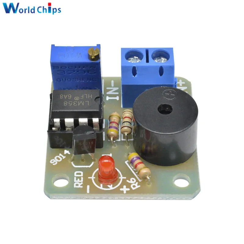 9V/12V Battery Sound and Light Alarm Against Over-discharge Protection Board Low Voltage /Under Voltage Protection Module