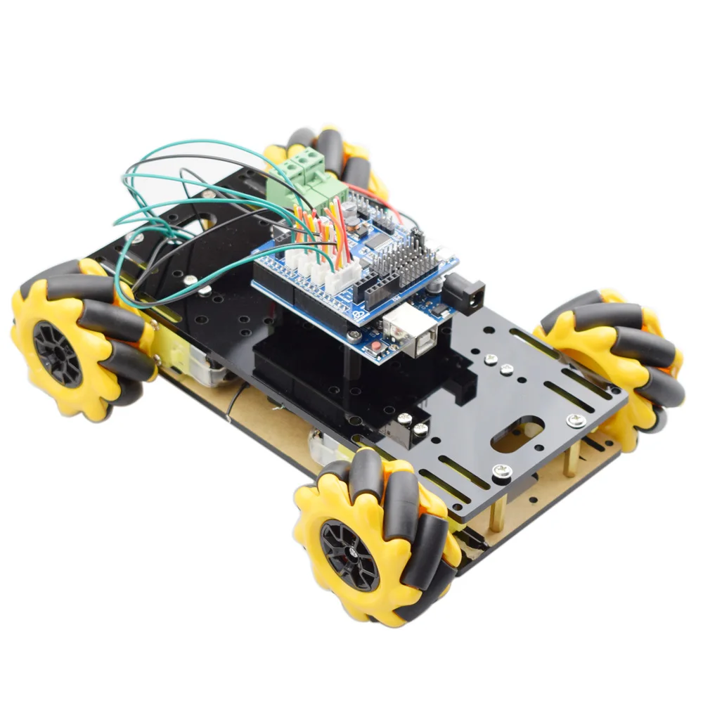 New Style Mini RC Mecanum Wheel Omni Robot Car Chassis Kit with TT Motor for Arduino Raspberry Pi Mixly Scratch Program STEM Toy