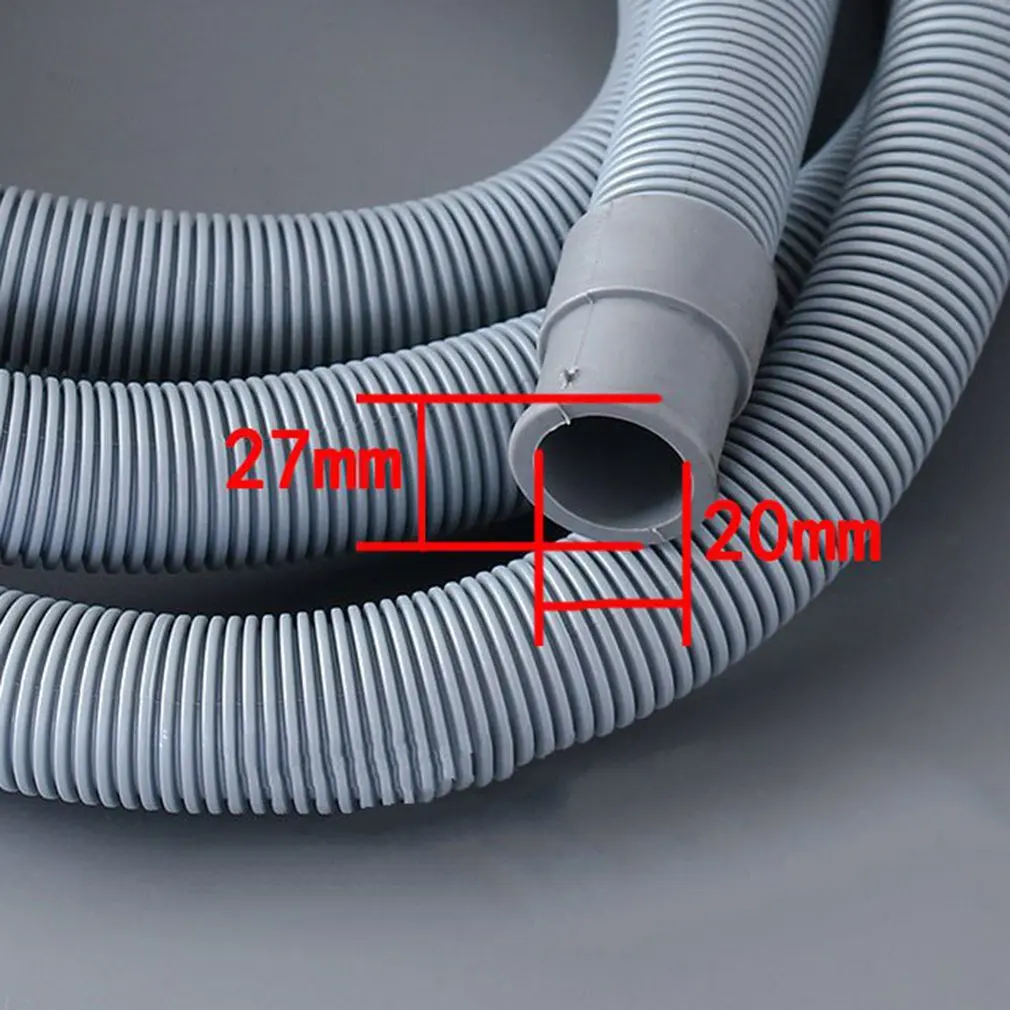 2m Universal PVC Washing Machine Dishwasher Drain Waste Hose Extension Pipe Tube With Bracket Set Wash Machine