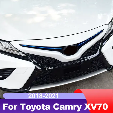 도요타 캠리 2018 2019 2020 2021 70 V70 Xv70 트레드 액세서리용 자동차 전면 그릴 엔진 후드 트림 스타일링 커버
