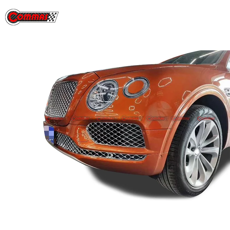 For Bentley Bentayga W12 Electroplate Front Bumper Grilles Trims High Configuration Version Automobile Electroplate Grid Mesh