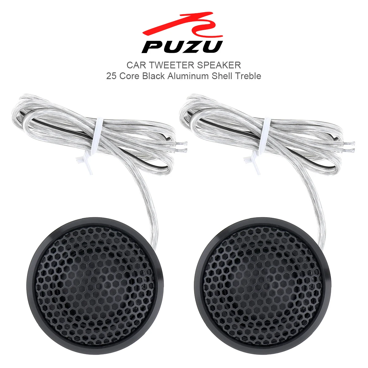 PZ-B25 2Pcs 120W Black  Aluminium Shell Transparent Silk Stretch Film Hifi Speakers Auto Radio Stereo Speaker for Cars