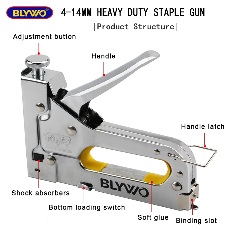 Pistola grapadora Manual de alta resistencia, pistola de clavos para carpintería, marco de muebles con grapas