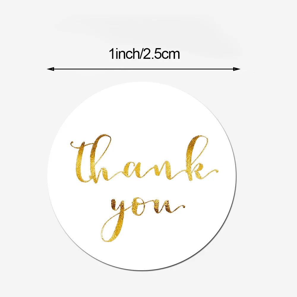 500pcs 1Inch Gold Foil Thank You Lables Stickers Thank You For Your Order Stickers For Weeding Gift Box Envelope Seals Stickers