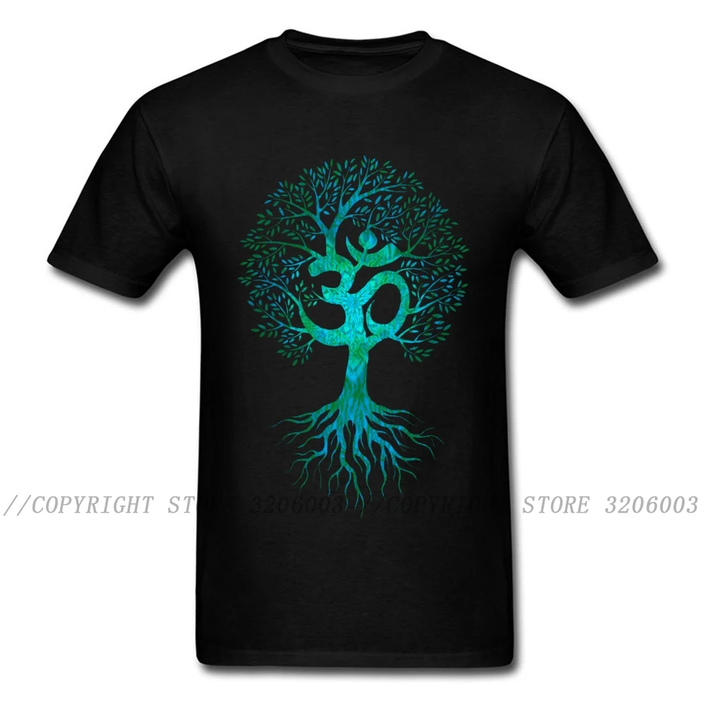 Men Tshirt Om Tree Of Life T Shirt Black T-shirt Europe Tops Tees Cotton Fabric Slim Fit Thanksgiving Day Clothes Birthday Gift