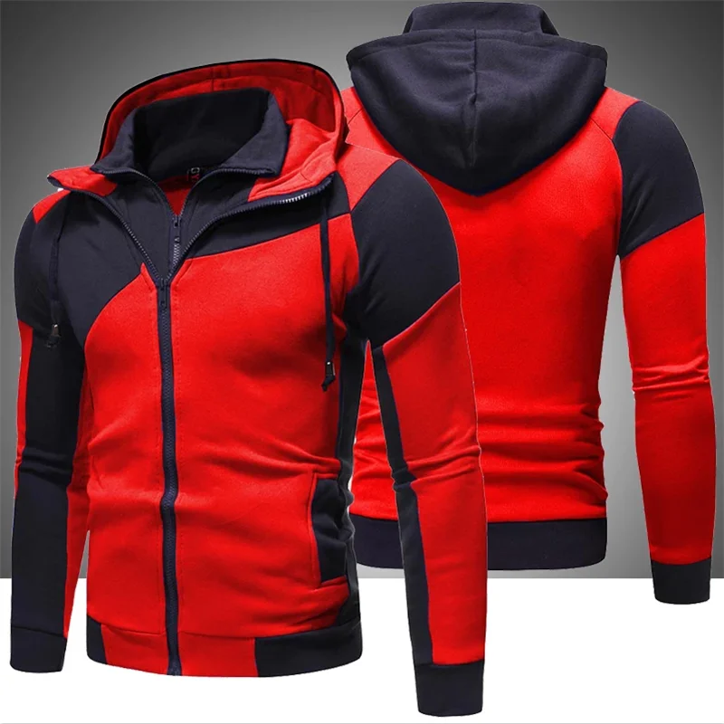 

Men's Brand Hoodies Sweatshirts 2020 New Autumn Winter Men Patchwork Hoody Fleece Tracksuit Male Warm Hooded Zipper Sportswear