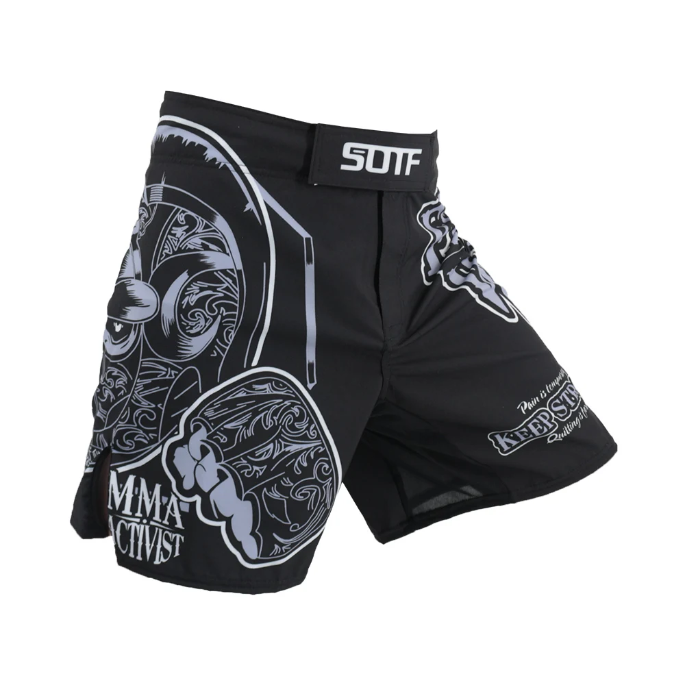 SOTF MMA geometria technologia głowa węża Fitness oddychające spodenki bokserskie Tiger Muay Thai szorty MMA kickboxing spodnie walki sanda