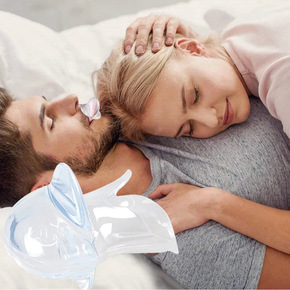 1pcs/1box Silicone Anti Snoring Tongue Retaining Device Sleep Breathing Apnea Night Guard Aid Snore Saver Snore Solution