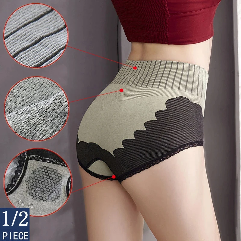 1/2pcs/lot Women's Panties XL 2XLUnderwear Seamless Briefs High Waist Underpant Sexy Lace Panties Bodyshaper Female Underpants