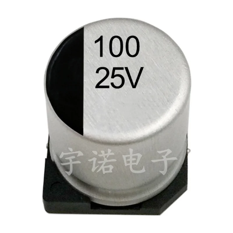 

10 шт./лот 25 в 100 мкФ SMD алюминиевые электролитические конденсаторы Размер 6,3*7,7 мкФ 25 В Размер: 100x6,3 (мм)