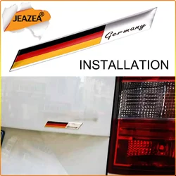 JEAZEA Aluminum Alloy Germany Flag Badge Emblem Front Grill Stickers Fit for VW Audi Mercedes Toyota Kia Car Accessories