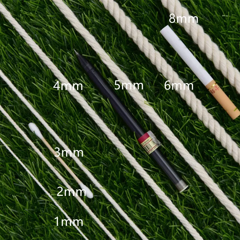 1/2/3mm 4mm 5mm 6mm 8m Macrame Rope Twisted String Cotton Cord For Handmade Natural Beige Rope DIY Home Wedding Accessories Gift