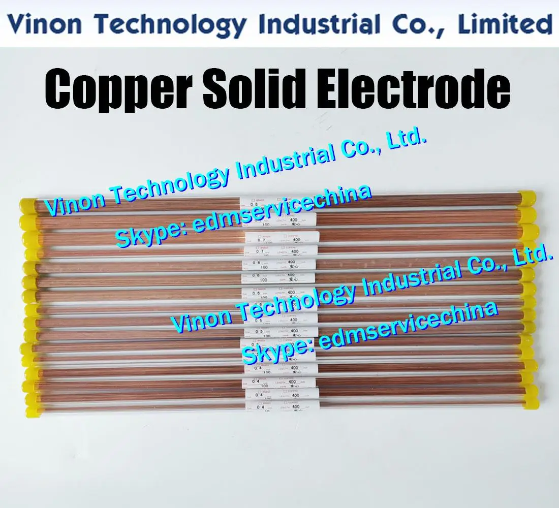 0.9x400MM Copper Solid Electrode (200pcs/lot),Solid Copper Rod EDM Electrode Dia 0.9 mm,Length 400mm used for Electric Discharge