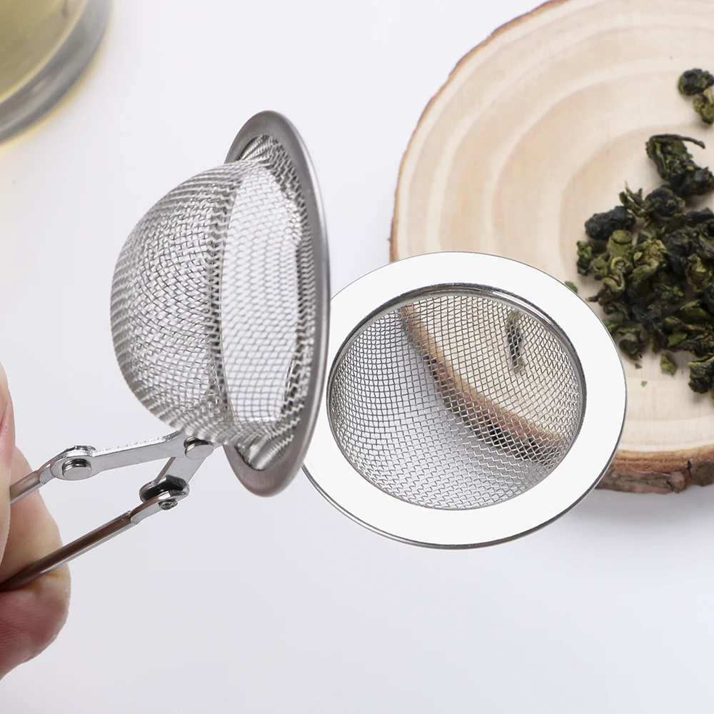 Tea Infuser Handle Tea Ball Sphere Mesh Tea Strainer Coffee Herb Spice Filter Diffuser Kitchen Gadget Stainless Steel