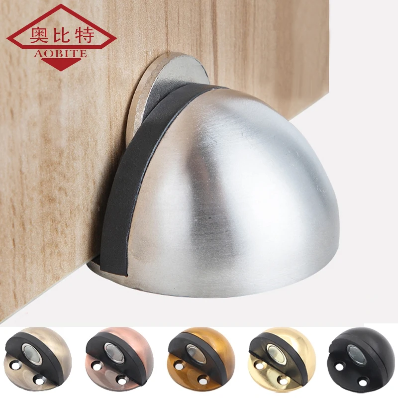 AOBT Sliver Security Protection Rubber Door Stopper Cabinet Door Locks Holders Catch Floor Door Draft Stopper Home Improvement