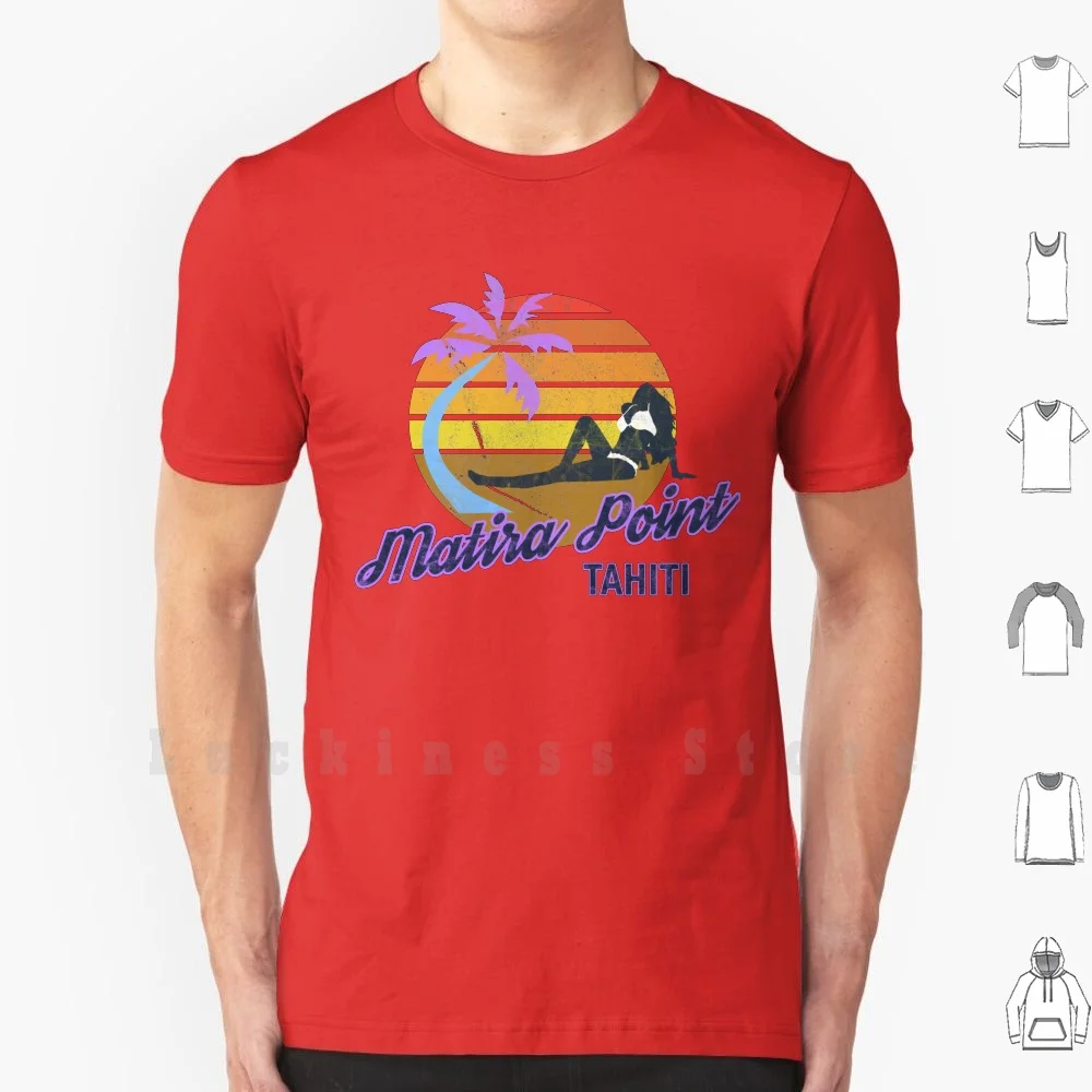 Matira Point Tahiti French Polynesia Retro Classic Surf T-Shirt T Shirt 6xl Cotton Cool Tee Palm Tree Bay Beachball Bikini