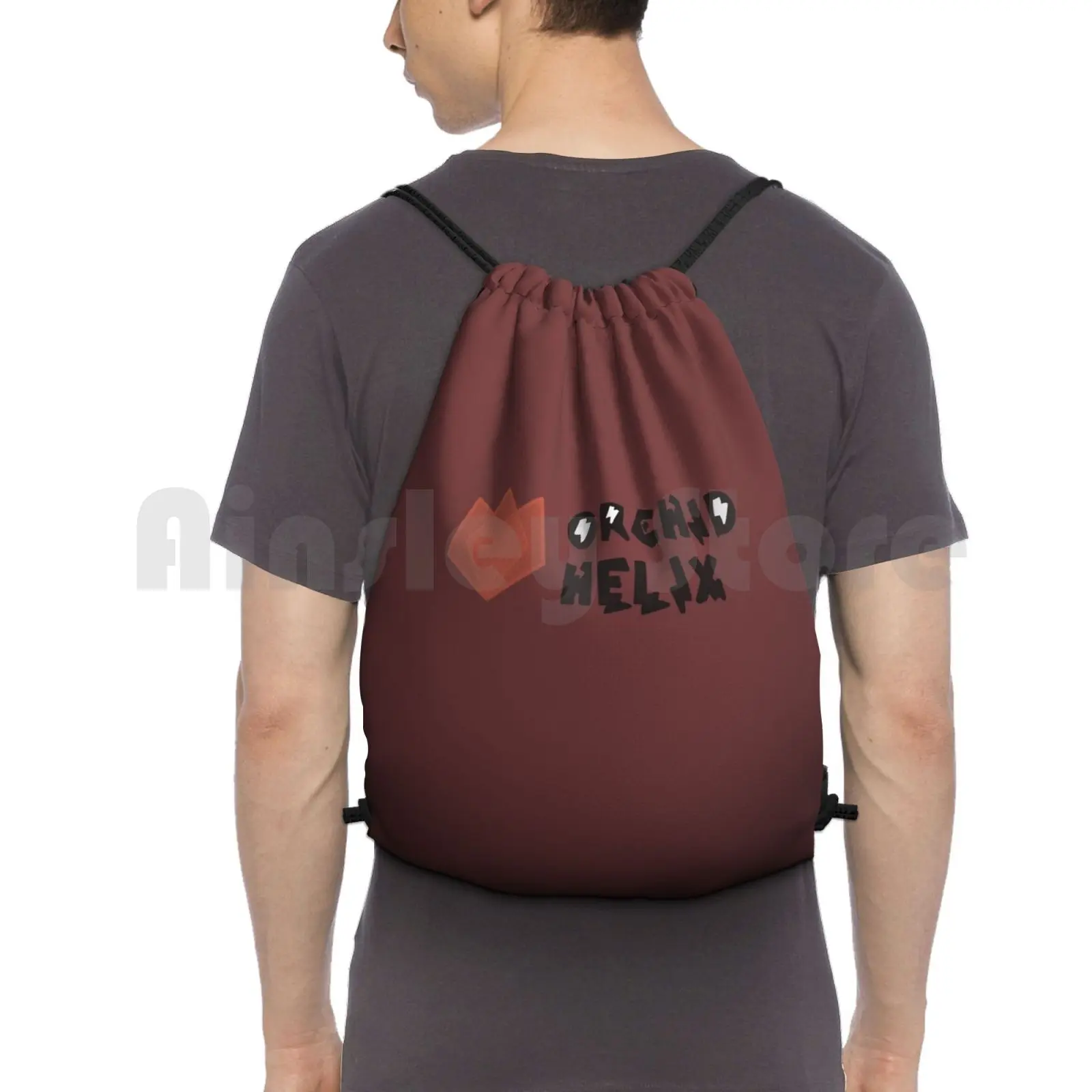 Orchid Helix Backpack Drawstring Bag Riding Climbing Gym Bag Band Band Logo