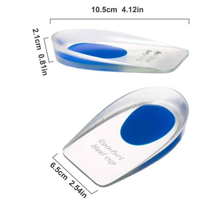 2Pcs Silikon Ferse Pads Plantarfasziitis Mann Ferse Spur Silikon Gel Ferse Tassen Ferse Schmerzen Ferse Für Schuhe fuß Silikon Fuß Pad – Detail 9