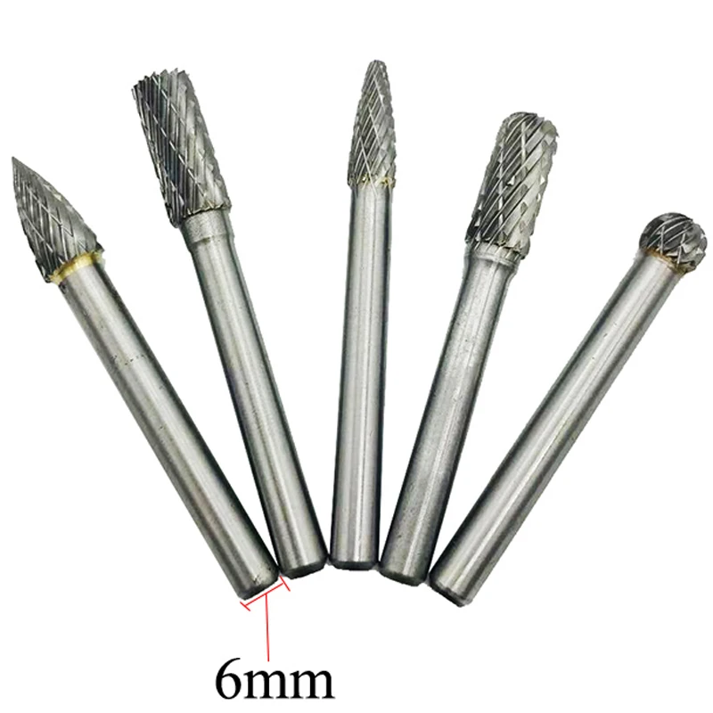 8MM Head Tungsten Carbide Rotary Point Burr Die Grinder 6mm Shank Abrasive Tool Drill Carving Bit 1pc